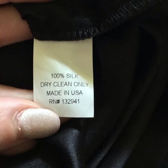 Jewel Collar Neck Silk Little Black Mini Dress By Amanda Prichard - Picture 7 of 7